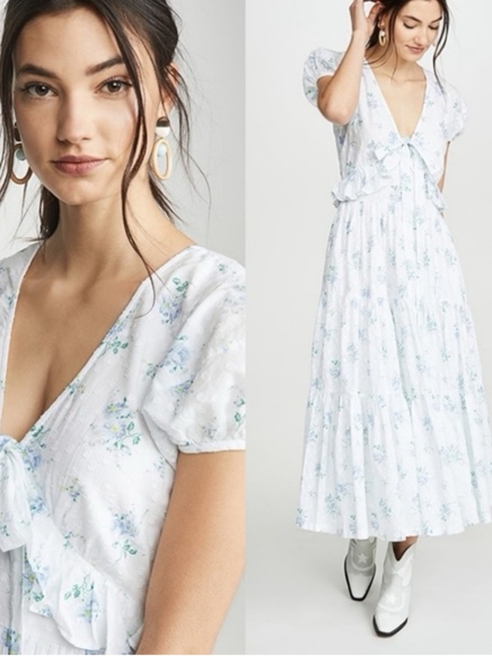 Loveshackfancy Carlton Dress In White Cottagecore